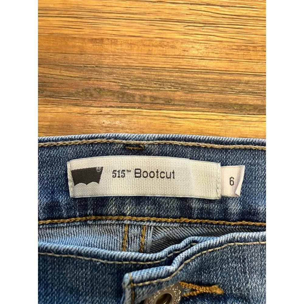 Levis 515 Bootcut Medium Wash Denim Jean Womens Size 6 Retro Boho Western - Picture 4 of 7